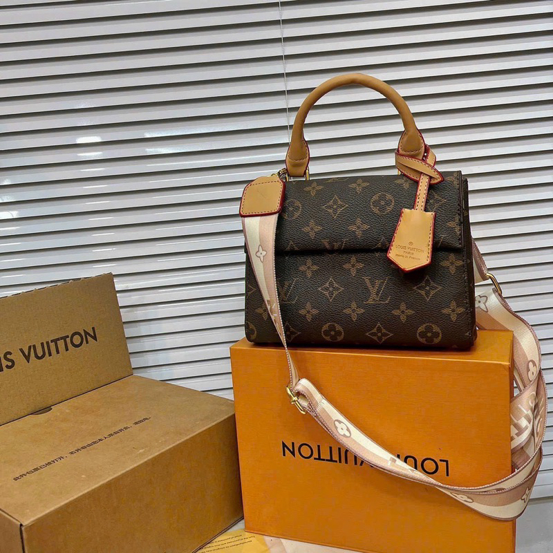 Túi xách cầm tay Lv nữ cluny hoa nâu  full box , Túi Lv nữ đeo chéo đeo vai mẫu mới dùng cho công sở đi chơi TH store