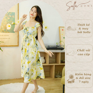 Váy ngủ nữ phong cách nhẹ nhàng Solla Home chất lụa cao cấp