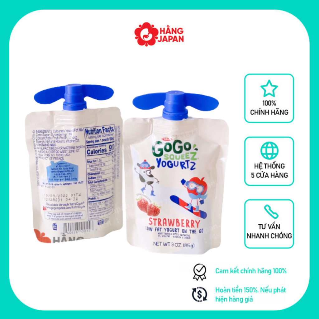 (COMBO) Sữa chua Gogo Squeez cho bé từ 6m túi 85g,  Đồ ăn nhẹ cho bé