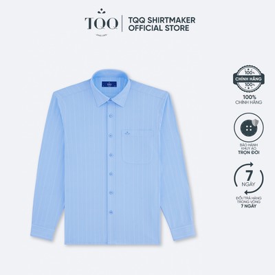 [SALE] Áo sơ mi nam chất Cotton cao cấp dài tay TQQ K596CSB vạt bằng có túi áo phù hợp với thả ngoài