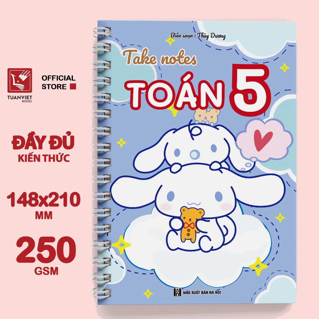 Sổ Giấy Lò Xo Take Note Toán 5 TUANVIET BOOKS cỡ A5 (Phiên Bản Mới Nhất)