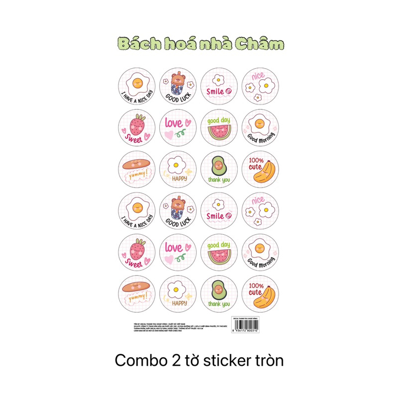 Sticker Trang trí chủ đề mèo, hoạt hình, dán tem cảm ơn
