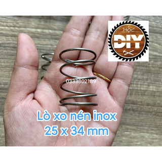 Lò xo nén inox phi 25, dài 34mm, sợi 1.2mm