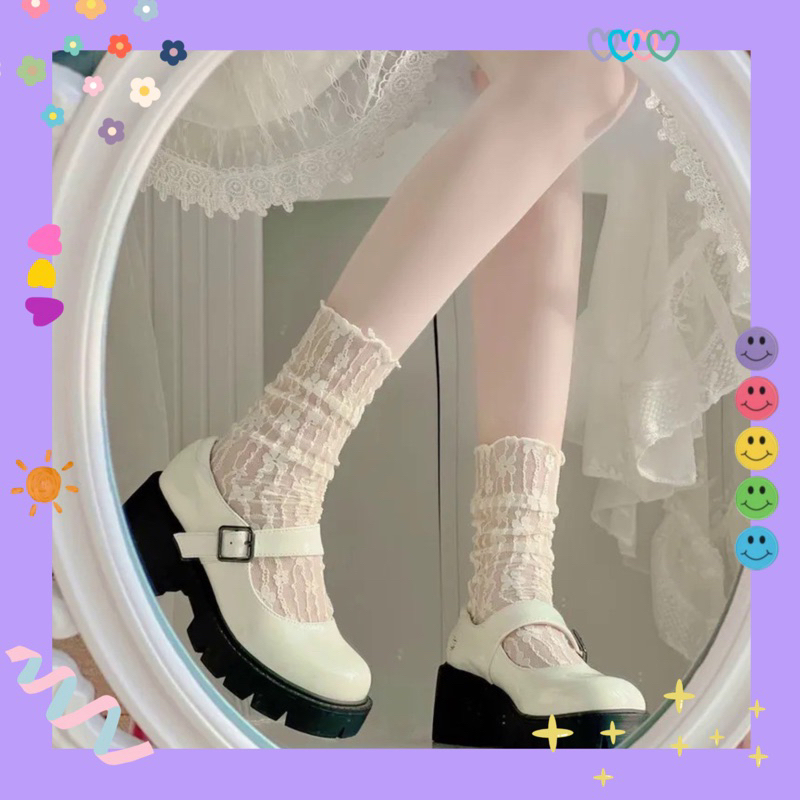 Vớ ren mỏng hoạ phong cách LOLITA 👗
