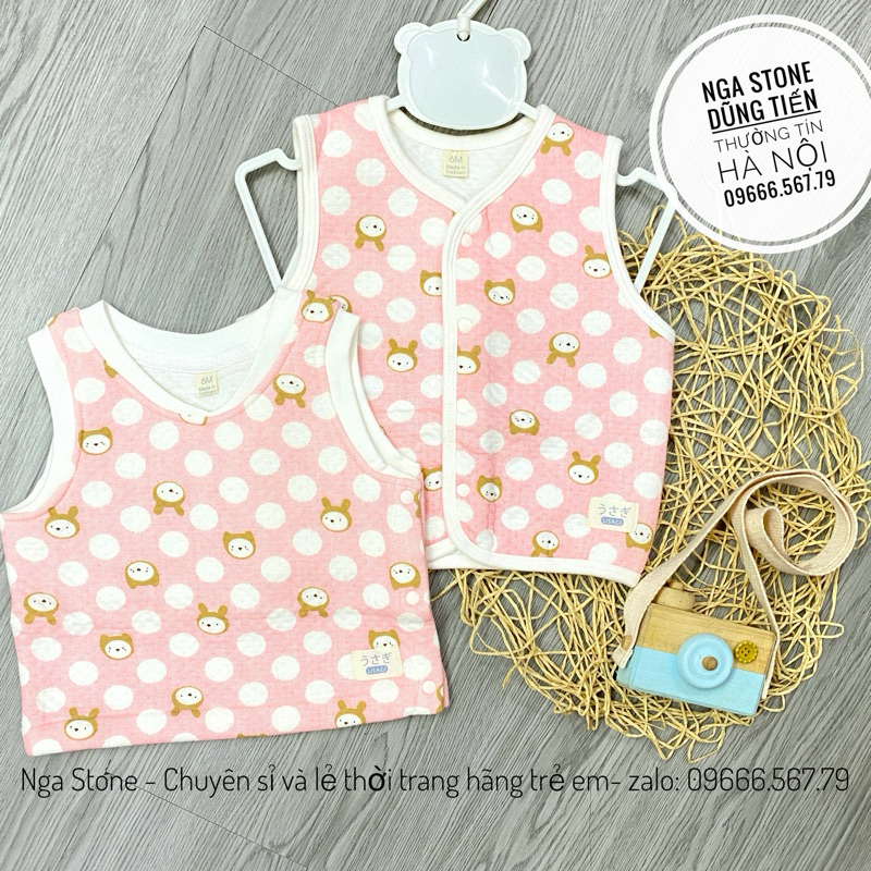 Áo gile chần bông cho bé trai né gái hãng usagi