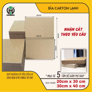 Carton lạnh, carton tấm làm bìa sổ tay, sổ note, bìa cứng, bìa menu, đồ handmade. Khổ 20x30cm và 30x40cm