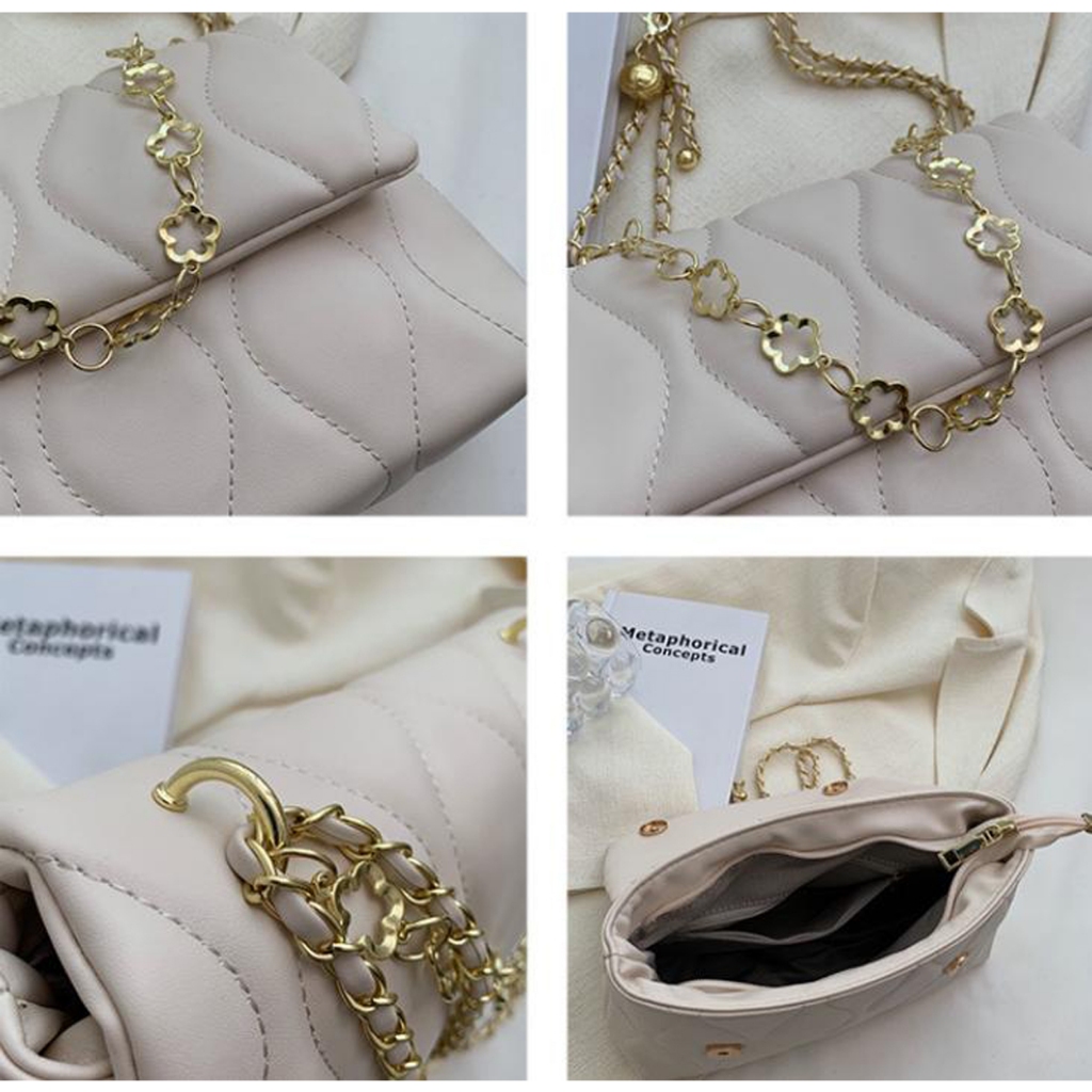 Túi xách đeo vai đeo chéo nữ dáng công sở da mềm thêu thời trang Bag.thanhthu 816