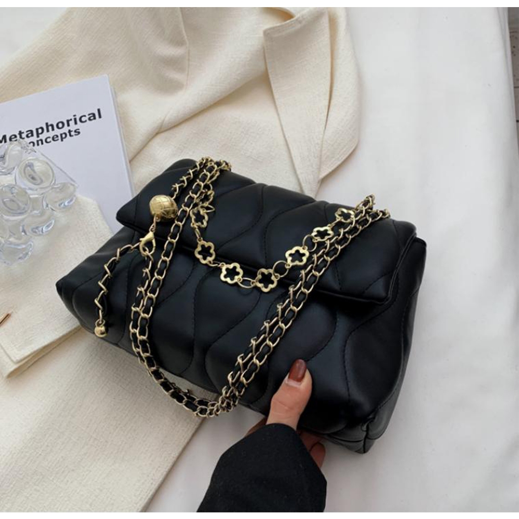 Túi xách đeo vai đeo chéo nữ dáng công sở da mềm thêu thời trang Bag.thanhthu 816