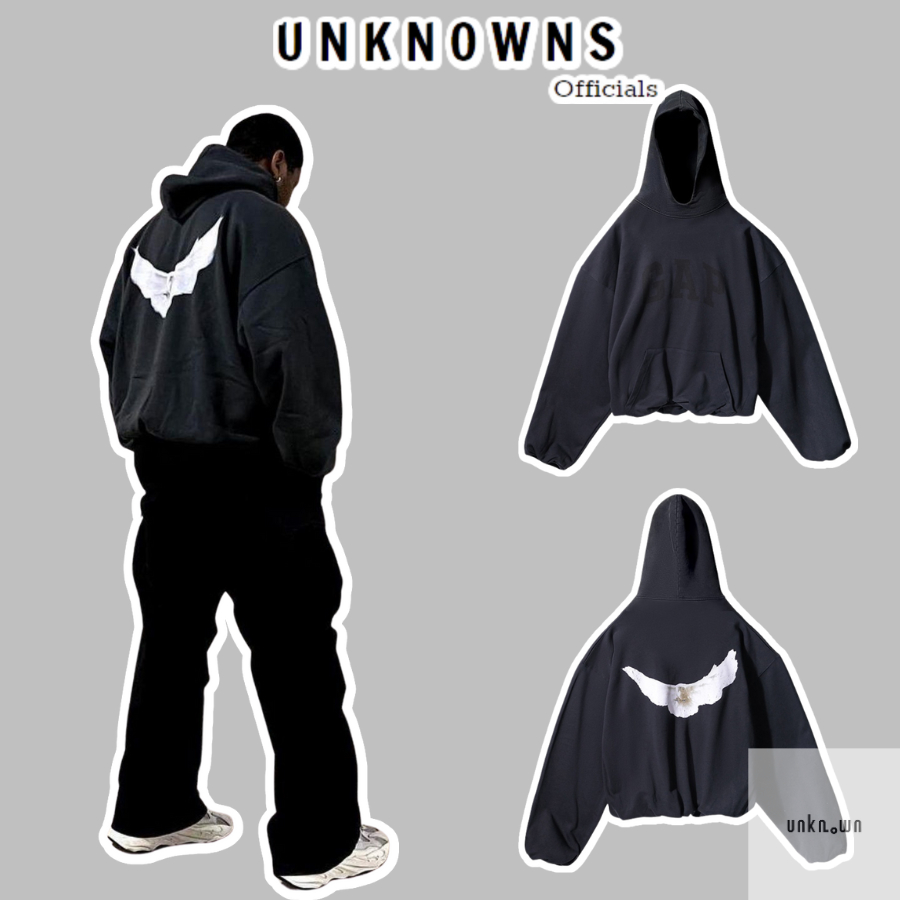 👑-Áo Hoodie Y.eezy G.ap Engineered by BLCiaga Dove Hoodie BLACK,Áo hoodie YZ cao cấp full túi tag