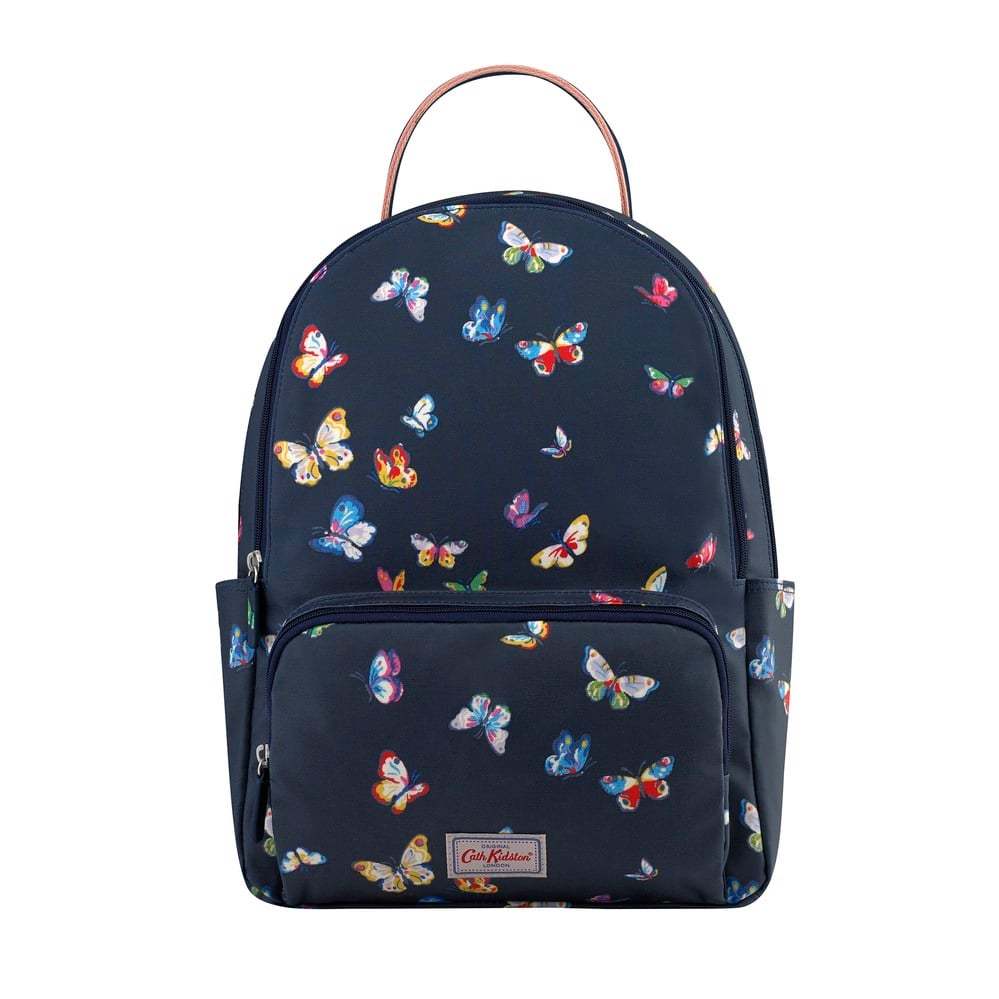 Ba lô đi học/đi làm/Pocket Backpack - Butterflies - Navy