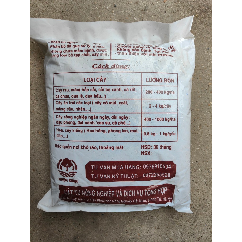 Phân bò khô đã qua xử lý Tribat túi 10dm3