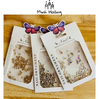 đá chân bằng size mini size lớn nhiều hình trang trí móng tay dành cho nữ túi khoảng 100 viên