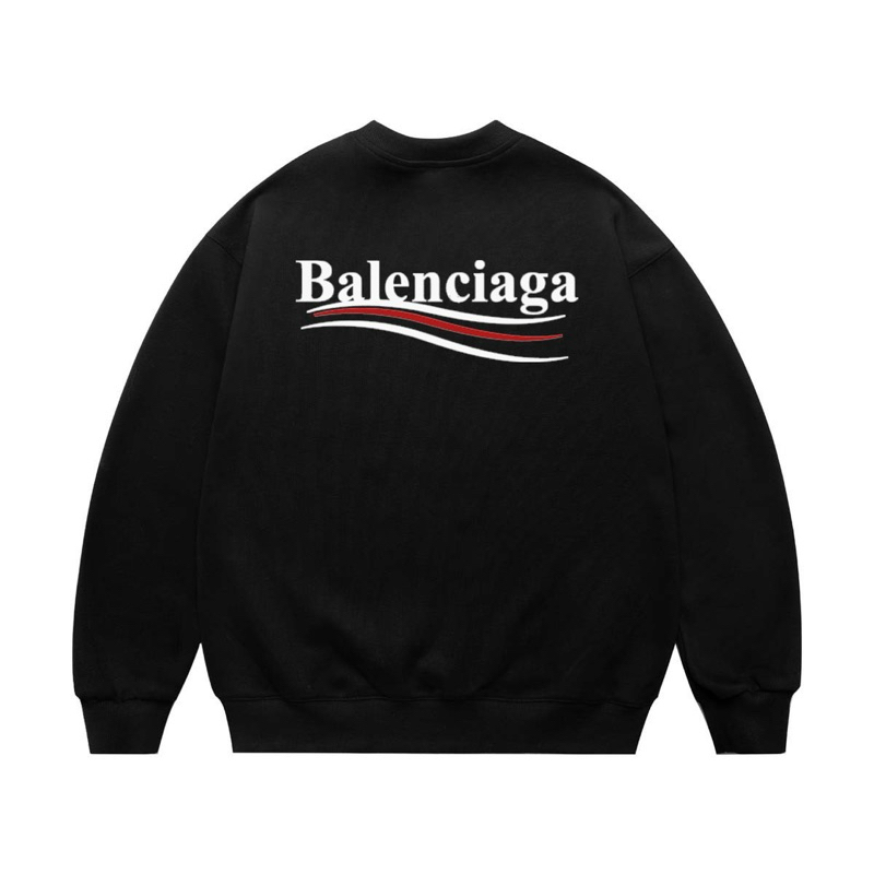 Áo nỉ Sweater da cá hình Balenciaga hai mặt chữ màu đen trắng nam nữ đẹp. áo nỉ nam nữ mùa thu đông đẹp