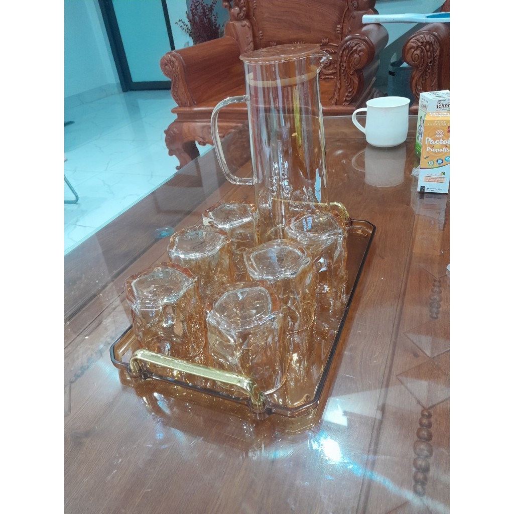 BỘ CỐC BÌNH THUỶ TINH SIÊU ĐẸP 1500ml Hàng Sẵn