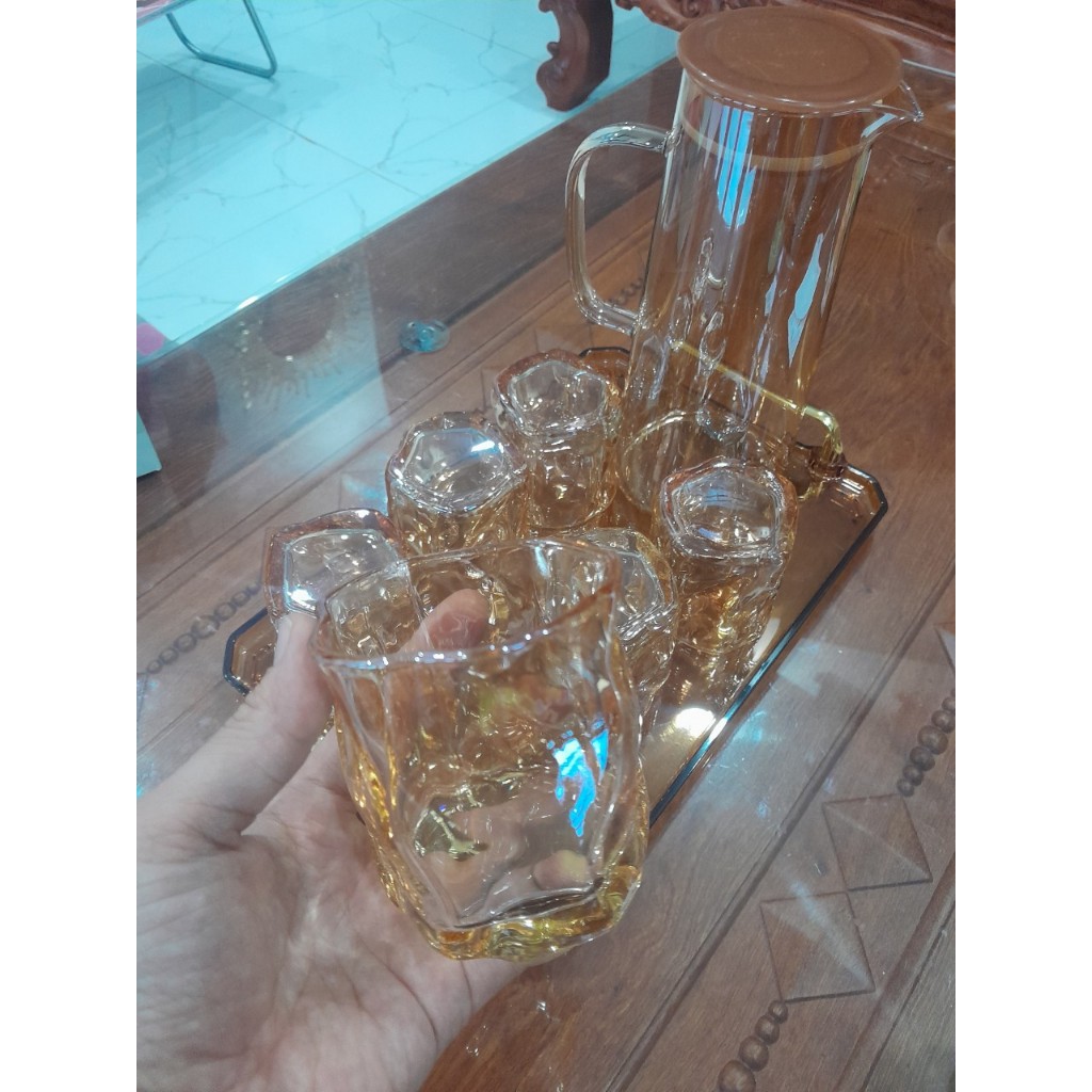 BỘ CỐC BÌNH THUỶ TINH SIÊU ĐẸP 1500ml Hàng Sẵn