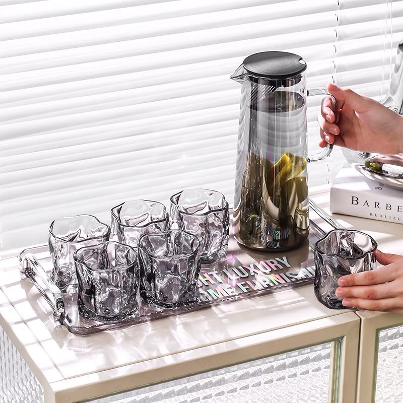 BỘ CỐC BÌNH THUỶ TINH SIÊU ĐẸP 1500ml Hàng Sẵn