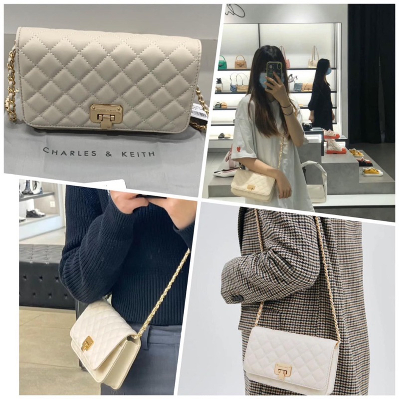 TÚI CNK TRẮNG Ô TRÁM ĐEO CHÉO KHÔNG BOX