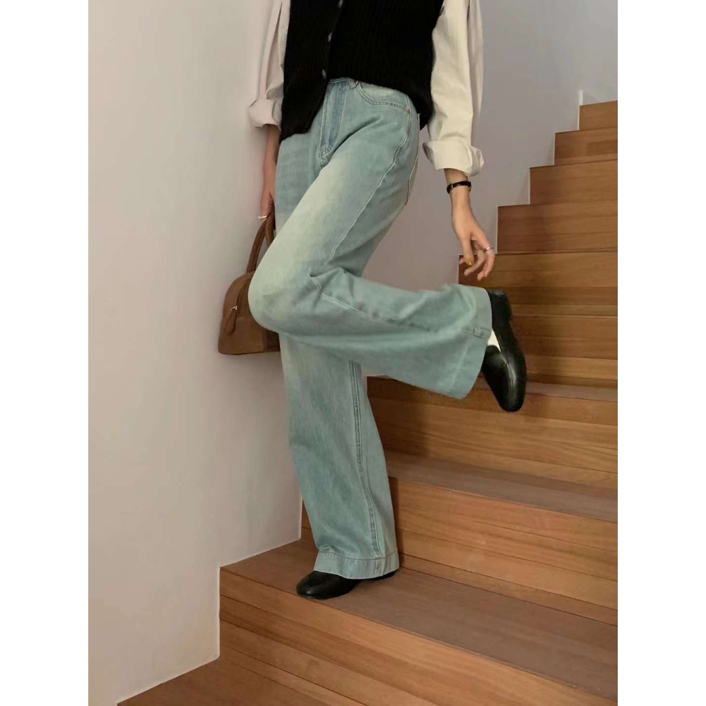 Quần JEANS xanh nhạt ống rộng 99139 IMISS STUDIO