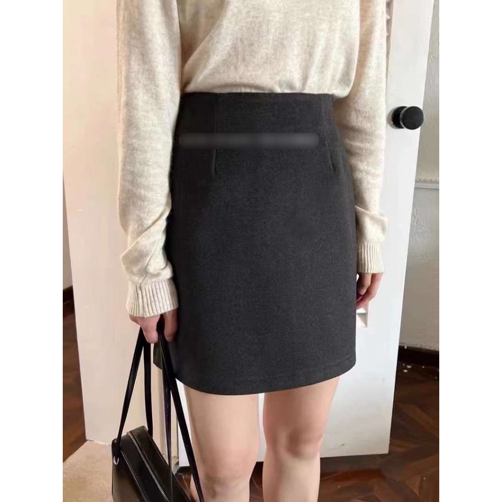 Chân váy dạ trơn chữ A 6608