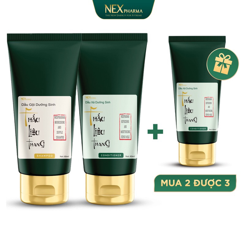 Cặp dầu gội xả THẤU LIÊU THANG 80ml nguyên liệu thảo dược dưỡng sinh phiên bản du lịch
