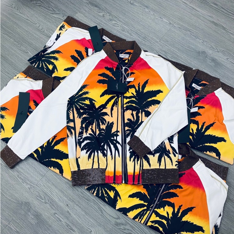 Áo khoác Bomber Nam San Lâu Ren Cây Dừa Siêu Cấp - Áo Khoác SLR Nam Nữ In Hình Cây Dừa Siêu Nét Hottrend 2023