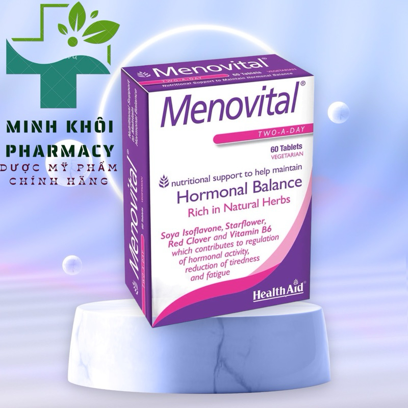 Viên Uống Bổ Sung Nội Tiết Tố - Đẹp Da  MENOVITAL HEALTHAID (Hộp 60 viên)