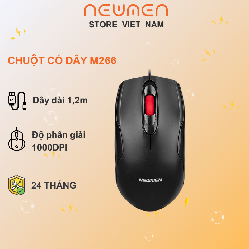 Chuột máy tính Newmen M266 - (Độ phân giải 1000DPI)