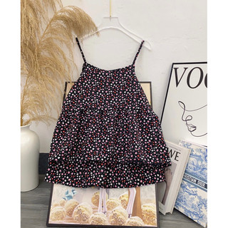 Bộ lụa 2 dây babydoll mặc nhà mát