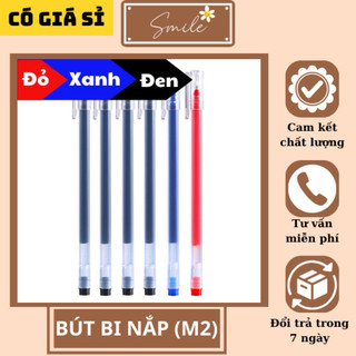 Bút bi mực gel mẫu đơn giản nắp đậy 3 màu mực