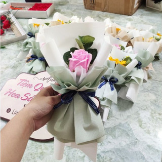 Hoa Hồng Sáp 1 Bông, Bó Hoa Hồng Sáp Kèm Túi VN98 Flowers Shop