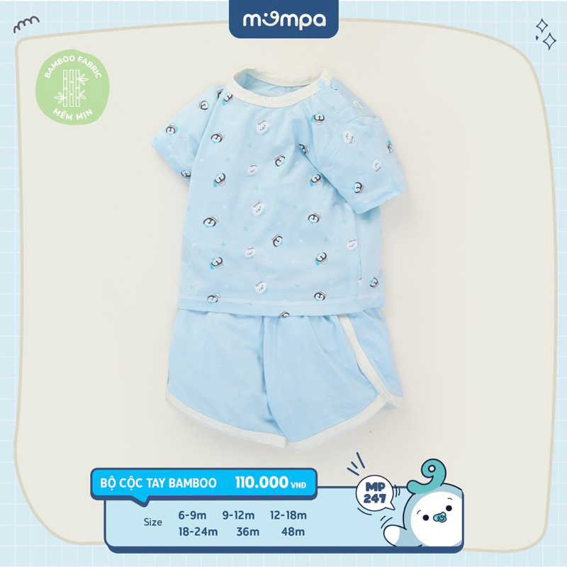 Bộ cộc tay Mompa cho bé trai bé gái