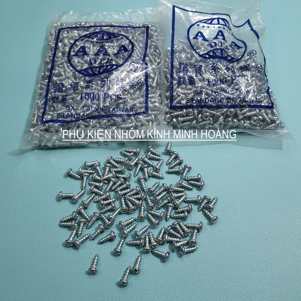 Bịch 1000 con vít gạo đầu tròn 1.3 phân dùng cho cửa nhôm