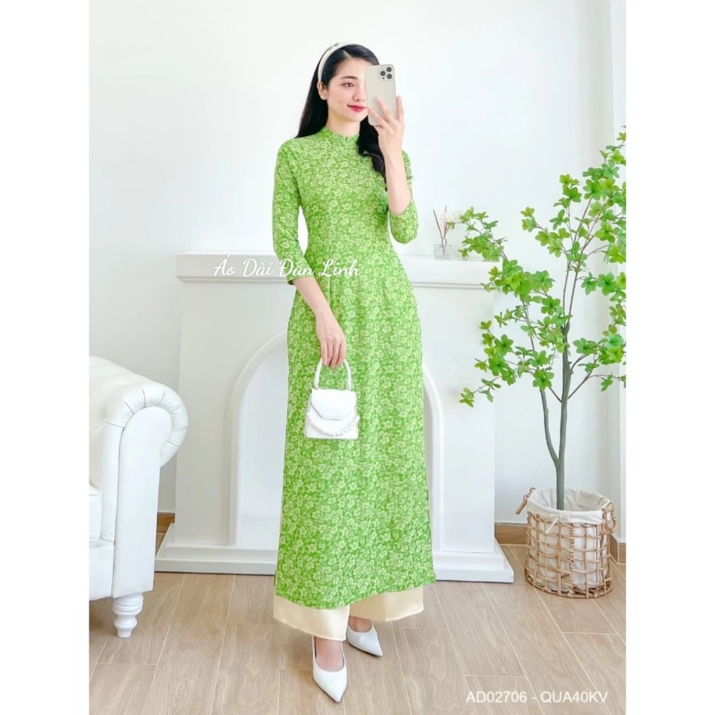 Áo dài gấm thanh liễu cao cấp  - Áo Dài Đan Linh