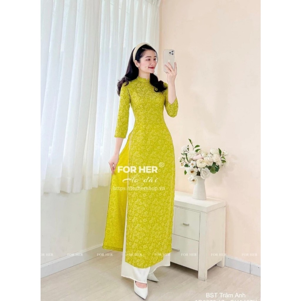 Áo dài gấm thanh liễu cao cấp  - Áo Dài Đan Linh