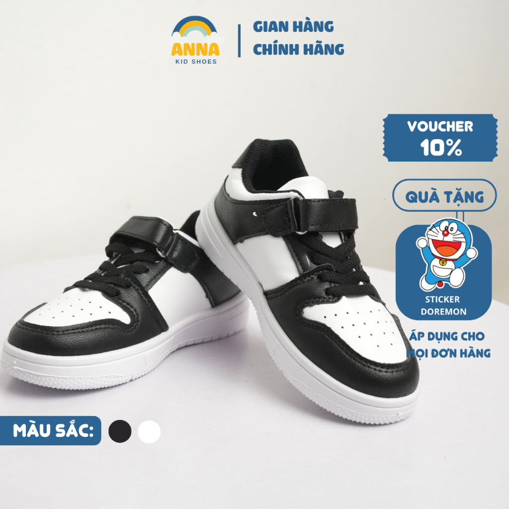 Giày thể thao quai gài phối lưới thoáng khí cho bé trai, bé gái đi học đi chơi 5-12 tuổi đủ size 28-37 | ANNA SHOES A14