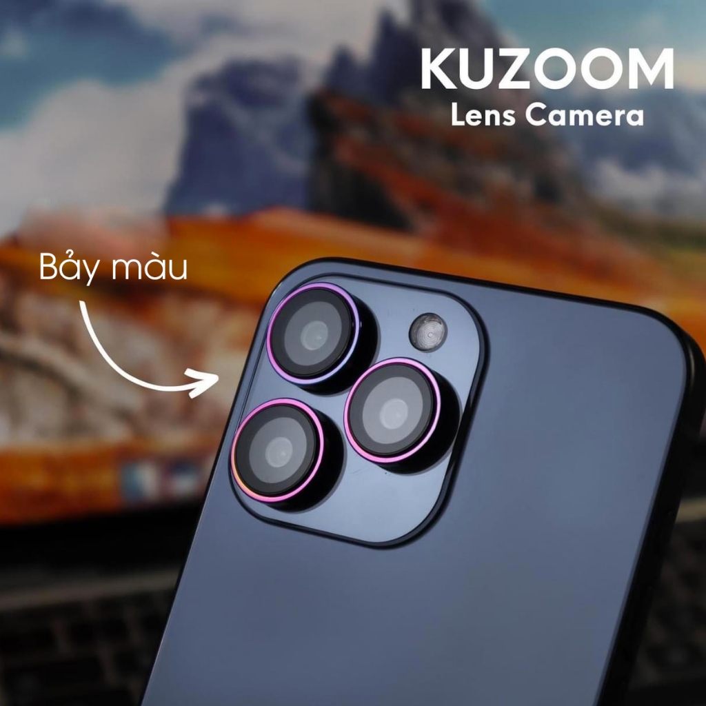 Ốp bảo vệ Camera iPhone 15 15 Plus 15 Pro 15 Pro Max 14 13 12, lens camera hiệu Kuzoom