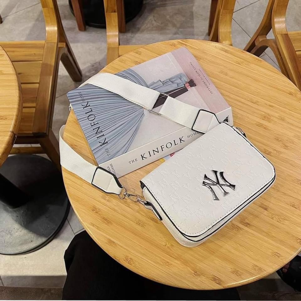 Túi đeo chéo set 2 logo bạc phong cách thể thao