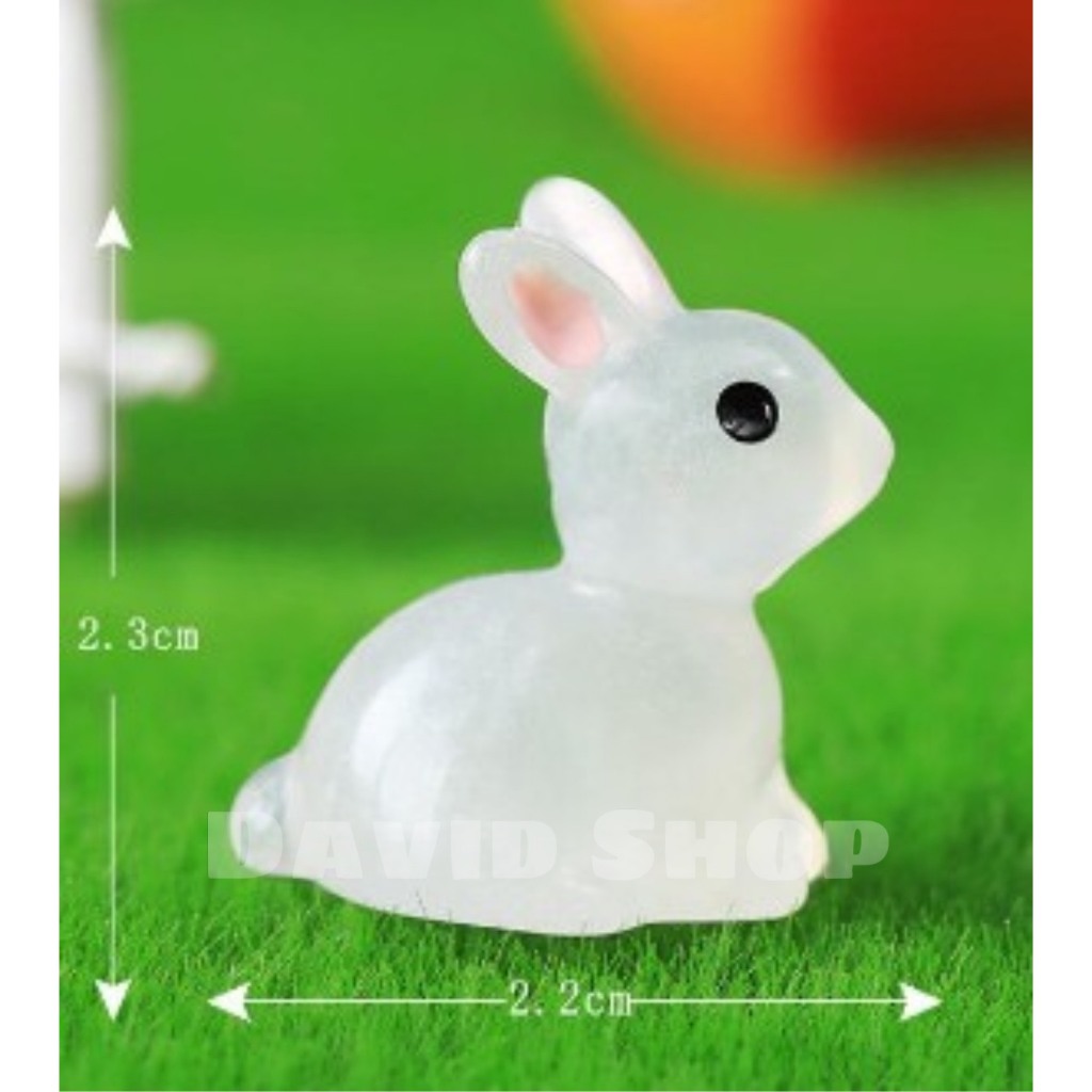 Thỏ dạ quang nhiều màu sắc decor tiểu cảnh/ terrarium/ trang trí vườn