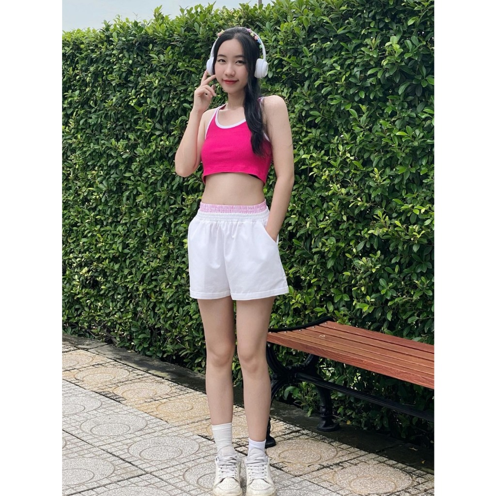 Quần đùi nữ Kaki 2 lưng thun cao - Phong cách năng động