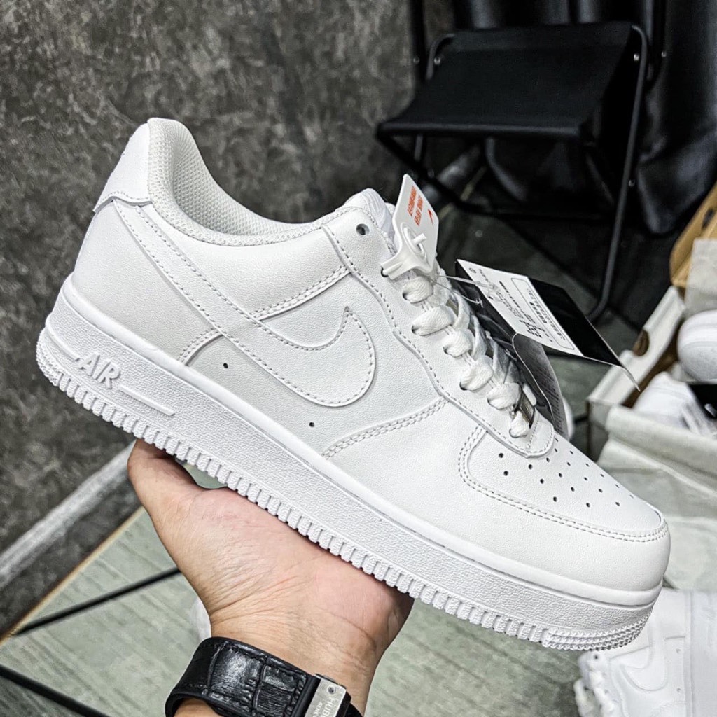Giày Air Force 1 All White, giày Af1 full trắng bản S.Cấp trung full phụ kiện