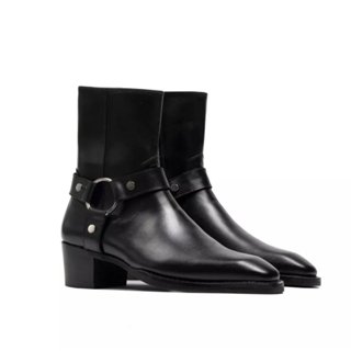 Giày Harness Boots Nam DECEMBER Da Bò Thật Đế Gỗ Cao 5cm