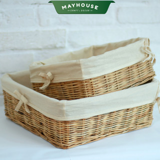 Hộp, giỏ mây tre kèm lót đựng đồ đa năng MAYHOUSE CRAFT&DECOR decor chụp ảnh