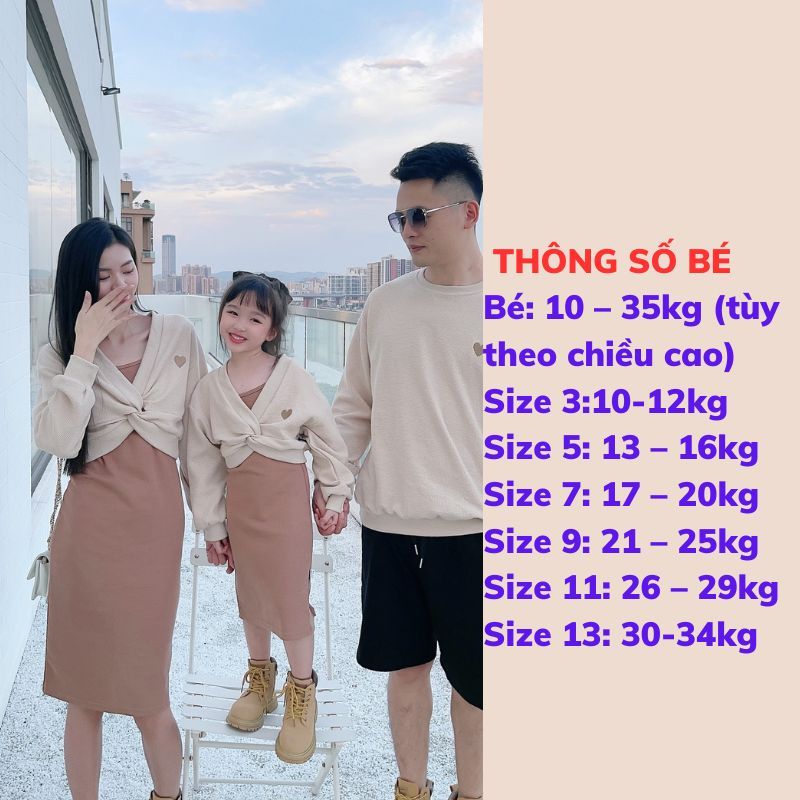 Váy đôi mẹ bé gái, đồ đôi gia đình đầm hai dây kèm áo khoác ngoài kiểu dáng dễ thương
