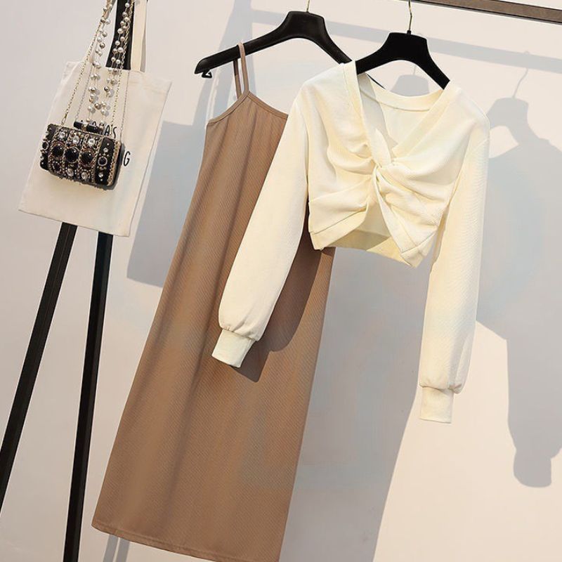 Váy đôi mẹ bé gái, đồ đôi gia đình đầm hai dây kèm áo khoác ngoài kiểu dáng dễ thương