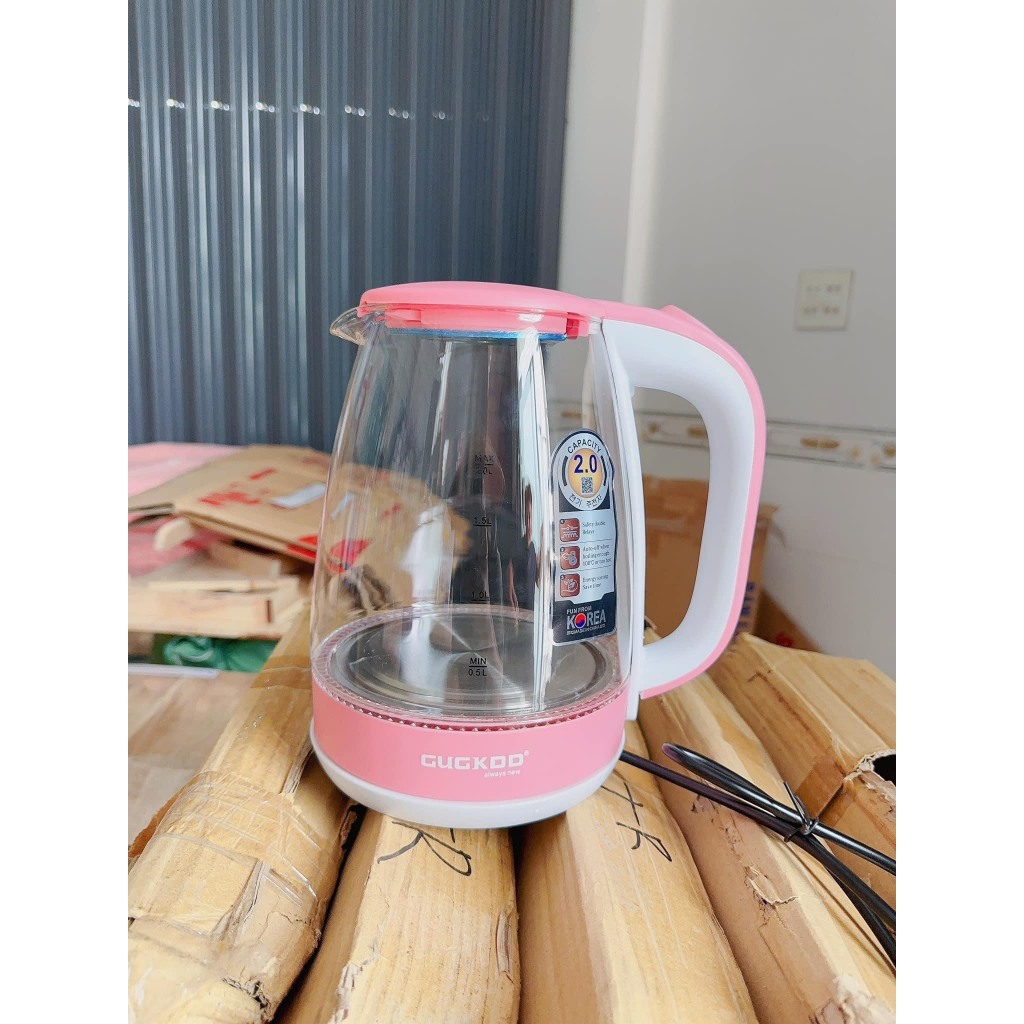 Ấm Siêu Tốc 2L Sôi Nhanh Công Nghệ Hàn Quốc Có Đèn Led Xung Quanh Bình
