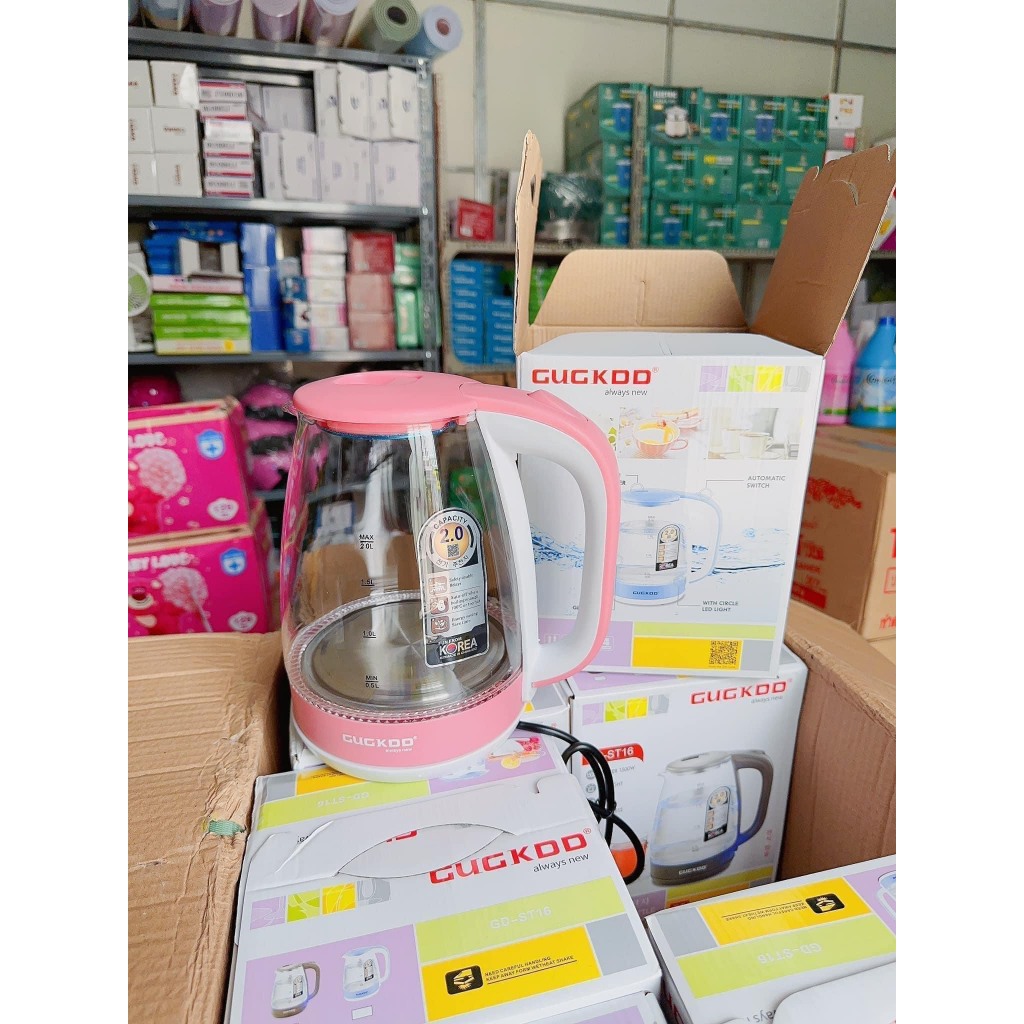 Ấm Siêu Tốc 2L Sôi Nhanh Công Nghệ Hàn Quốc Có Đèn Led Xung Quanh Bình