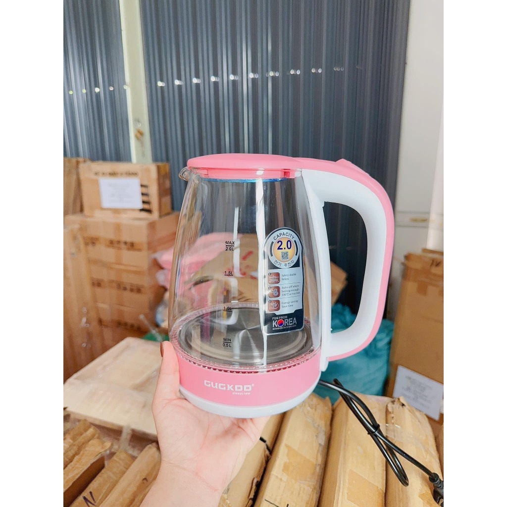 Ấm Siêu Tốc 2L Sôi Nhanh Công Nghệ Hàn Quốc Có Đèn Led Xung Quanh Bình