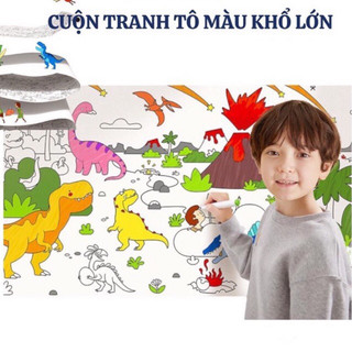 Cuộn tranh tô màu cho bé dán tường khổng lồ 4m*40cm Mideer Adhesive Colouring Scroll - Tranh tô màu nước cho bé