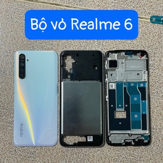 bộ vỏ Realme 6 ,bộ zin kèm khay sim,phím,kính camera