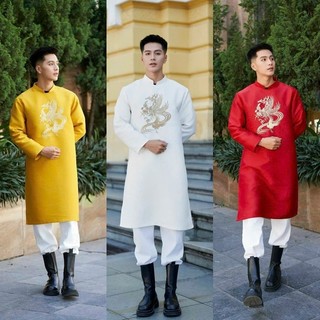 Áo dài cách tân nam thêu họa tiết phượng hoàng cao cấp cao cấp - chaxishop